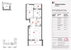 3 pokoje, mieszkanie 58,93 m², piętro 2, oferta nr M248, Nałęczowska - etap III, Lublin, Szerokie, ul. Nałęczowska 67