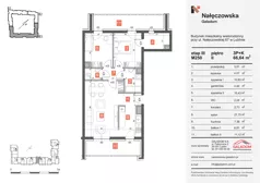 3 pokoje, mieszkanie 66,64 m², piętro 2, oferta nr M250, Nałęczowska - etap III, Lublin, Szerokie, ul. Nałęczowska 67