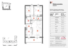 3 pokoje, mieszkanie 62,24 m², piętro 1, oferta nr M268, Nałęczowska - etap III, Lublin, Szerokie, ul. Nałęczowska 67