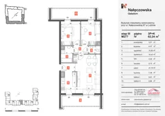 3 pokoje, mieszkanie 62,24 m², piętro 4, oferta nr M277, Nałęczowska - etap III, Lublin, Szerokie, ul. Nałęczowska 67
