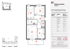 3 pokoje, mieszkanie 62,08 m², piętro 1, oferta nr M315, Nałęczowska - etap III, Lublin, Szerokie, ul. Nałęczowska 67