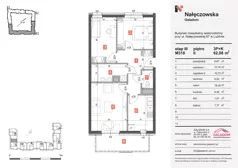 3 pokoje, mieszkanie 62,08 m², piętro 2, oferta nr M318, Nałęczowska - etap III, Lublin, Szerokie, ul. Nałęczowska 67