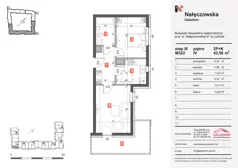 2 pokoje, mieszkanie 43,56 m², piętro 4, oferta nr M322, Nałęczowska - etap III, Lublin, Szerokie, ul. Nałęczowska 67