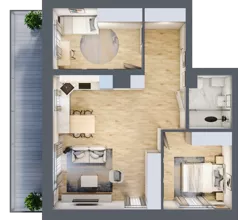3 pokoje, mieszkanie 62,71 m², parter, oferta nr 2, Esperanto Park Budynek B2, Olsztyn, Podleśna, ul. Zamenhofa