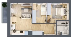 3 pokoje, mieszkanie 48,05 m², piętro 4, oferta nr 27, Esperanto Park Budynek B2, Olsztyn, Podleśna, ul. Zamenhofa