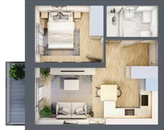 2 pokoje, mieszkanie 32,37 m², piętro 1, oferta nr 8, Esperanto Park Budynek B2, Olsztyn, Podleśna, ul. Zamenhofa