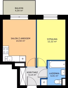 2 pokoje, mieszkanie 35,27 m², piętro 2, oferta nr M61, Mała Dziesiąta, Lublin, Dziesiąta, ul. Wojenna