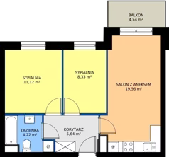 3 pokoje, mieszkanie 48,87 m², parter, oferta nr M3, Mała Dziesiąta, Lublin, Dziesiąta, ul. Wojenna