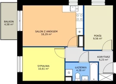 3 pokoje, mieszkanie 48,97 m², piętro 1, oferta nr M53, Mała Dziesiąta, Lublin, Dziesiąta, ul. Wojenna