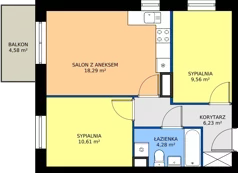 3 pokoje, mieszkanie 48,97 m², parter, oferta nr M46, Mała Dziesiąta, Lublin, Dziesiąta, ul. Wojenna