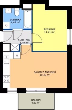 2 pokoje, mieszkanie 37,98 m², parter, oferta nr M43, Mała Dziesiąta, Lublin, Dziesiąta, ul. Wojenna
