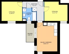 3 pokoje, mieszkanie 55,56 m², parter, oferta nr M1, Mała Dziesiąta, Lublin, Dziesiąta, ul. Wojenna
