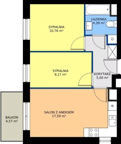 3 pokoje, mieszkanie 46,91 m², piętro 5, oferta nr M79, Mała Dziesiąta, Lublin, Dziesiąta, ul. Wojenna