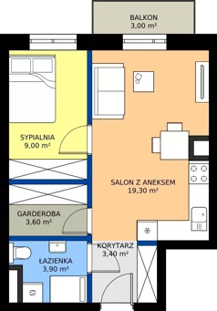 2 pokoje, mieszkanie 39,60 m², parter, oferta nr 2_I/4, KONCERTOWA - Na skraju miasta, Lublin, Czechów Północny, Czechów Północny,  ul. Koncertowa