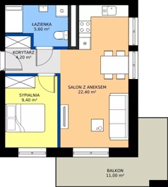 2 pokoje, mieszkanie 41,60 m², parter, oferta nr 2_II/5, KONCERTOWA - Na skraju miasta, Lublin, Czechów Północny, Czechów Północny,  ul. Koncertowa