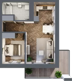 2 pokoje, mieszkanie 41,60 m², parter, oferta nr 2_II/5, KONCERTOWA - Na skraju miasta, Lublin, Czechów Północny, Czechów Północny,  ul. Koncertowa
