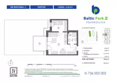 2 pokoje, apartament inwestycyjny 37,07 m², parter, oferta nr 3-A.0.3, Baltic Park 2 - Etap III, Pogorzelica, ul. Wojska Polskiego