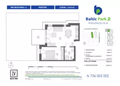 2 pokoje, apartament inwestycyjny 96,00 m², parter, oferta nr 3-A.0.5, Baltic Park 2 - Etap III, Pogorzelica, ul. Wojska Polskiego