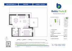 2 pokoje, apartament inwestycyjny 75,00 m², parter, oferta nr 3-A.0.6, Baltic Park 2 - Etap III, Pogorzelica, ul. Wojska Polskiego