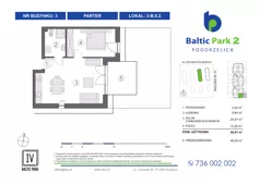 2 pokoje, apartament inwestycyjny 39,32 m², piętro 1, oferta nr 4-B.1.7, Baltic Park 2 - Etap III, Pogorzelica, ul. Wojska Polskiego