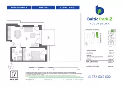 2 pokoje, apartament inwestycyjny 45,34 m², parter, oferta nr 4-A.0.3, Baltic Park 2 - Etap III, Pogorzelica, ul. Wojska Polskiego
