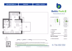 2 pokoje, apartament inwestycyjny 37,07 m², parter, oferta nr 4-A.0.5, Baltic Park 2 - Etap III, Pogorzelica, ul. Wojska Polskiego