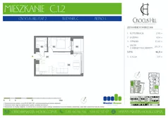2 pokoje, mieszkanie 46,31 m², piętro 1, oferta nr C.1.2, Crocus Hill, Szczecin, Śródmieście, Śródmieście Północ, ul. Jerzego Janosika 2, 2A, 3, 3A