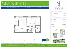 3 pokoje, mieszkanie 60,28 m², piętro 1, oferta nr C.1.9, Crocus Hill, Szczecin, Śródmieście, Śródmieście Północ, ul. Jerzego Janosika 2, 2A, 3, 3A