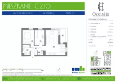 3 pokoje, mieszkanie 60,18 m², piętro 2, oferta nr C.2.10, Crocus Hill, Szczecin, Śródmieście, Śródmieście Północ, ul. Jerzego Janosika 2, 2A, 3, 3A