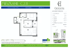 3 pokoje, mieszkanie 66,09 m², piętro 2, oferta nr C.2.11, Crocus Hill, Szczecin, Śródmieście, Śródmieście Północ, ul. Jerzego Janosika 2, 2A, 3, 3A