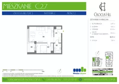 2 pokoje, mieszkanie 46,55 m², piętro 2, oferta nr C.2.7, Crocus Hill, Szczecin, Śródmieście, Śródmieście Północ, ul. Jerzego Janosika 2, 2A, 3, 3A
