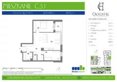 3 pokoje, mieszkanie 74,73 m², piętro 3, oferta nr C.3.1, Crocus Hill, Szczecin, Śródmieście, Śródmieście Północ, ul. Jerzego Janosika 2, 2A, 3, 3A