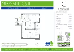 3 pokoje, mieszkanie 66,13 m², piętro 3, oferta nr C.3.11, Crocus Hill, Szczecin, Śródmieście, Śródmieście Północ, ul. Jerzego Janosika 2, 2A, 3, 3A