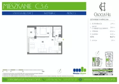 2 pokoje, mieszkanie 46,57 m², piętro 3, oferta nr C.3.6, Crocus Hill, Szczecin, Śródmieście, Śródmieście Północ, ul. Jerzego Janosika 2, 2A, 3, 3A