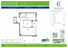 3 pokoje, mieszkanie 66,03 m², piętro 4, oferta nr C.4.11, Crocus Hill, Szczecin, Śródmieście, Śródmieście Północ, ul. Jerzego Janosika 2, 2A, 3, 3A