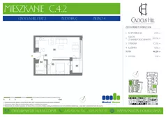 2 pokoje, mieszkanie 46,28 m², piętro 4, oferta nr C.4.2, Crocus Hill, Szczecin, Śródmieście, Śródmieście Północ, ul. Jerzego Janosika 2, 2A, 3, 3A