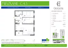 3 pokoje, mieszkanie 72,46 m², piętro 4, oferta nr C.4.3, Crocus Hill, Szczecin, Śródmieście, Śródmieście Północ, ul. Jerzego Janosika 2, 2A, 3, 3A