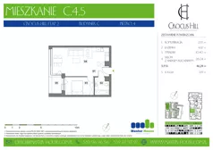 2 pokoje, mieszkanie 46,24 m², piętro 4, oferta nr C.4.5, Crocus Hill, Szczecin, Śródmieście, Śródmieście Północ, ul. Jerzego Janosika 2, 2A, 3, 3A