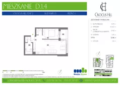 2 pokoje, mieszkanie 52,46 m², piętro 1, oferta nr D.1.4, Crocus Hill, Szczecin, Śródmieście, Śródmieście Północ, ul. Jerzego Janosika 2, 2A, 3, 3A
