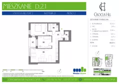 3 pokoje, mieszkanie 66,01 m², piętro 2, oferta nr D.2.1, Crocus Hill, Szczecin, Śródmieście, Śródmieście Północ, ul. Jerzego Janosika 2, 2A, 3, 3A