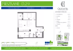 3 pokoje, mieszkanie 75,04 m², piętro 2, oferta nr D.2.9, Crocus Hill, Szczecin, Śródmieście, Śródmieście Północ, ul. Jerzego Janosika 2, 2A, 3, 3A
