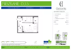 2 pokoje, mieszkanie 46,50 m², piętro 3, oferta nr D.3.5, Crocus Hill, Szczecin, Śródmieście, Śródmieście Północ, ul. Jerzego Janosika 2, 2A, 3, 3A