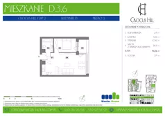 2 pokoje, mieszkanie 46,36 m², piętro 3, oferta nr D.3.6, Crocus Hill, Szczecin, Śródmieście, Śródmieście Północ, ul. Jerzego Janosika 2, 2A, 3, 3A