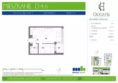2 pokoje, mieszkanie 46,30 m², piętro 4, oferta nr D.4.6, Crocus Hill, Szczecin, Śródmieście, Śródmieście Północ, ul. Jerzego Janosika 2, 2A, 3, 3A