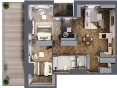 3 pokoje, apartament 88,61 m², piętro 7, oferta nr 55, Kopalniana 1, Katowice, Bogucice, ul. Kopalniana 1