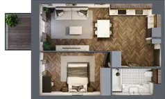 2 pokoje, apartament 44,54 m², piętro 1, oferta nr 5, Kopalniana 1, Katowice, Bogucice, ul. Kopalniana 1