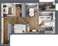 2 pokoje, apartament 55,70 m², piętro 4, oferta nr 35, Kopalniana 1, Katowice, Bogucice, ul. Kopalniana 1