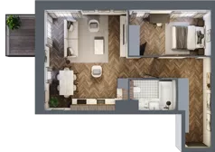 2 pokoje, apartament 56,36 m², piętro 2, oferta nr 15, Kopalniana 1, Katowice, Bogucice, ul. Kopalniana 1