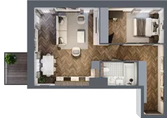 2 pokoje, apartament 56,94 m², piętro 3, oferta nr 24, Kopalniana 1, Katowice, Bogucice, ul. Kopalniana 1
