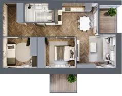 3 pokoje, apartament 54,05 m², piętro 1, oferta nr 11, Kopalniana 1, Katowice, Bogucice, ul. Kopalniana 1